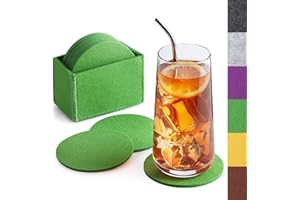 ‎SIDORENKO Sidorenko Filz Untersetzer rund für Gläser - 10er Set Ink. Box - Design Glasuntersetzer in grün für Getränke, Tassen, Bar, Glas - Premium Tischuntersetzer Filzuntersetzer