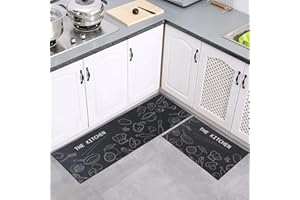 7VSTOHS Set di Tappetini da Cucina Antiscivolo in 2 Pezzi, Tappetini e Tappeti Moderni Lavabili per Corridoio, Sala da Pranzo e Ingresso, 40x60cm + 40x120cm