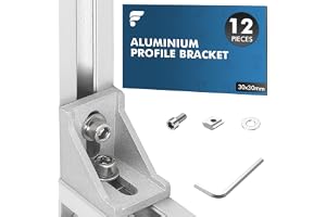 shinfly 12 stycken aluminiumprofil vinkel 30x30 mm, fästmaterial vinkelkontakter, vördring 90 grader för arbetsbänkar, hyllor, apparatstativ, bärkonstruktioner
