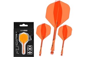 WINMAU Darts - Fusion Système intégré de vol et d'arbre - No.2 Forme et Design - Disponible en Court, intermédiaire et Moyen - Disponible dans Une variété de Couleurs
