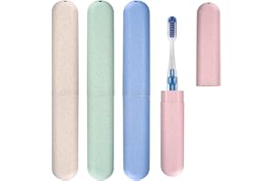 wugongshan 4 Stück Zahnbürsten Etui, Tragbare Zahnbürstenhülle, Zahnbürstenetui, Zahnbürstenbox Abdeckunge, Reise Zahnbürste Schutzhülle, Zahnbürste Aufbewahrung Behälter Etui für Reisen