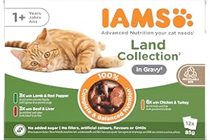 Iams Delights Karma dla Kotów, Jagnięcina/Wołowina/Kurczak/Indyk, 12 x 85 g