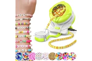 Roaxkois Elektrischer Bead Spinner, Perlen Spinner für Armbänder Making, Bracelet Making Kit mit 3 Großer Ösenperlennadel, Bastelset für Kinder, Ideal für Armbänder und Halsketten (Grün)