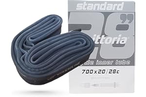 Vittoria Tubos Interiores de butilo estándar, Tubos Interiores para Bicicletas de Carretera, válvula Presta, Goma sintética, Pared Interior de 0,9 mm de Grosor, Color Negro