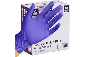 PElPU Nitrilhandskar, engångshandskar för rengöringsarbeten, pulverfria, latexfria, icke-sterila skyddshandskar (50, S)