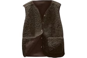 CheChury Femme Gilet Sans Manche Polaire Veste Sans Manche Femme Hiver Chaud Manteaux Sans Manche Doux Chaude Mode Veste Décontracté Manteau Fluffy Gilet