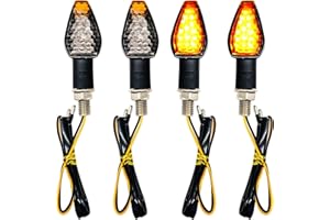 Norhogo 4 sztuki kierunkowskazów motocyklowych, 14 diod LED światła sygnalizacyjne 12 V wodoodporne kierunkowskazy motocyklowe uniwersalne do skuterów quadów cruiser off-road żółte światło