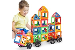 zhangxin Blocs Construction Magnétiques38pcs Carreaux magnétiques Jouets 2 3 4 5 6 7 8 Ans garçons et Filles Stem Éducation Jouets Enfants Enfants Enfants Anniversaires garçons Jouets Âge 3 4 5 7