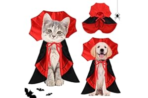 JWOGNGLS Kostium dla psa na Halloween, peleryna, kostium wampira dla kotów, psa, kota, zwierząt domowych, peleryna dla zwierząt domowych, kostium dla psów, Halloween, kostium Cosplay dla małych psów i kotów