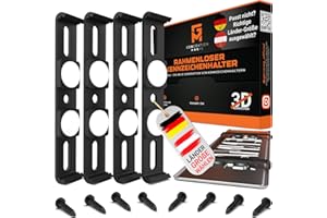 GENMAG® Portamatriculas Coche con Clips [Legal & Universal] Soporte Matricula Coche sin Marco | Porta Matriculas para Coches | Porta Matricula Coche | Portamatriculas Remolque e Coche | Invisible