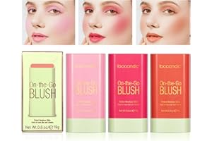 BeauFairy Bâton de Fard à Joues, 2 Pièces, Sensation Légère et Respirante 3 en 1 Cream Blush Stick, Longue Durée, Velvet Matte Naturelle Imperméable, Facile à Estomper, Facile à Utiliser, 01+02