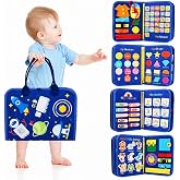 LERUBGA 12 in 1 Toddler Busy Binder Learning Educational Board for Kids Sensory Board Preschool Education Learning Fine Motor