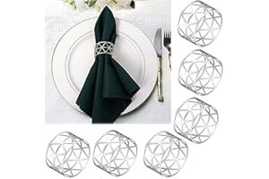 KOIROI 10 Pieces Rond de Serviette de Table, Rond de Serviette Argent en Métal, Anneau Serviette de Table pour Décoration de Table, Noël, Mariage, Anniversaire, Banquet, Repas de Famille