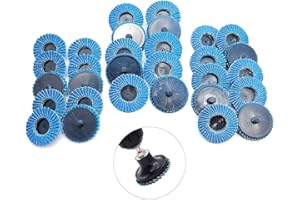 DRILLYR Dischi lamellari, 2 pollici 50mm Dischi abrasivi con alette, Grinta 40/60/80 Disco per levigatura, 30 pezzi