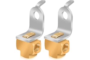CYUXING 2Pcs 3-Way Brake Line Tee with Mounting Bracket Brass Brake Line Union Fittings 3/16" for 3/8"-24 Threads Maintaining Brake Systems for Fuel Line Liquid Line Brake line