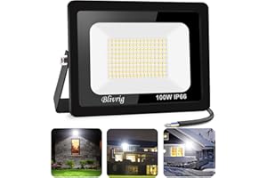 ‎BLIVRIG Blivrig 100W LED Strahler Außen Warmweiß 3000K, 10000LM Superhell Außenstrahler, IP66 Wasserdicht LED Fluter, Flutlicht, Aussenlampe für Gärten, Innenhöfe, Garage, Hotel
