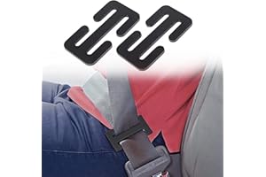 WOLAIYE Auto-Sicherheitsgurtversteller, Fahrzeug-Sicherheitsgurt-Einstellclips, Auto-Bauch-Nacken-Schulter-Protektor, Gurt-Positionierer, 2 Stück, schwarz