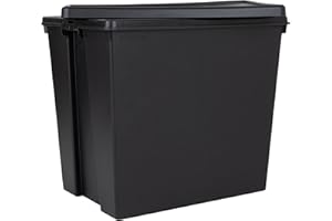 Wham Bam 1x 154L Extra Deep Heavy Duty Garage Storage Box With Lid, Recycled and Recyclable Strong Box, Black, Garage, Shed, Secure (154L, Set of 1)