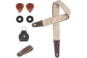 Czzmy Tracolla per chitarra, cinghie per chitarra con estremità in pelle,serrature della cinghia e plettri per chitarra