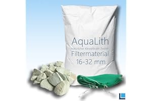 AquaLith 25 KG ZEOLITH Filtermaterial 16-32 mm + 2 x Filtersäcke XL 43x60 cm für Koiteiche, Gartenteiche, Zierteiche und Schwimmteiche