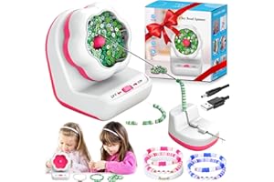 Picrik Clay Bead Spinner, Electric Bead Spinner for Jewelry Making, Bead Bowl for Clay Beads, DIY Making Bead Spinner with Needle for Making Bracelets or Necklaces, DIY Gift Choice.