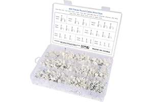 Booramy 600 Stück Kabelschellen Nagelschellen Kabelhalter mit Nagel zur Fixierung von Kabeln und Leitungen 4mm 5mm 6mm 7mm 8mm 10mm 12mm 14mm(Weiß)