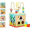 TOP BRIGHT Activity Cube Toys Baby Educational Wooden Bead Maze For Toddlers