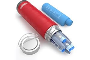 DISONCARE 74H 7 Insulin Pens Cooler Travel Case 2-8 Degrees, Insulated Medicine Cooler EpiPen Case Medical Travel Cooler Bag,Diabetic Travel Case Hard Shell TSA Approved with 2 Ice Pack(Red)