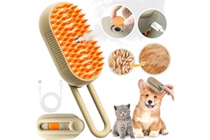 MEGIAEXIST 3-in-1 Dampfbürste für Katzen und Hunde mit Spray - Pflegebürste zur Haarentfernung mit Wasser und Dampf