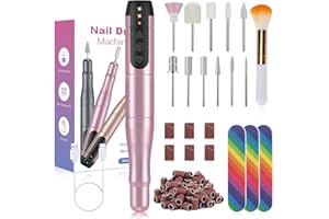 ‎HAPAW HAPAW Elektrische Nagelfräser Kabellos, 11 in 1 USB Aufladbar Profi Nagelfeile Maniküreset für Acryl-/ Gel-/ Naturnägel/Entfernen, Drehzahl Einstellbar Pediküre Maniküre Nagelknipser Set Nail Drill