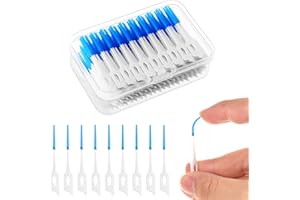 RAYITO 220 Pieces Interdental Brushes, Silicone Dental Brushes Blue Tooth Floss Picks for Braces Oral Cleaning