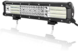 Willpower Barra de luz LED de 390 W de 15 pulgadas, combo de haz de inundación, barra LED de 12 V 24 V, impermeable, luces de conducción todoterreno, luces antiniebla para camión 4x4, barco, tractor