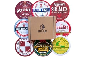 HALF TIME CLUB Man United Football Beer Mat Coasters - Perfect for a Gift or Present for Any Manchester United Fan (8-Pack)