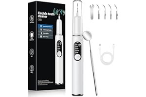 FIVAVA Kit Pulizia Denti Tartaro, Kit Pulizia Denti Animali Domestici, 5 modalità di Spazzolino Denti Cane, Pulizia Denti tartaro con 4 Teste Intercambiabili Per Spazzolare il Tartaro da Persone e Animali