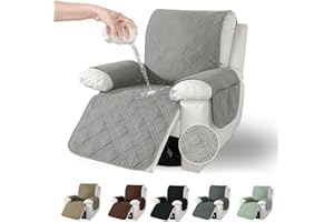 Jinfanshurich Sesselschoner mit Taschen, Rutschfester & Waschbarer Sesselüberwurf für Relaxsessel & Fernsehsessel, Perfekter Schutz vor Tierhaaren, Flecken & Abnutzung (Hellgrau)