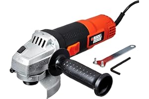 BLACK+DECKER G720R-IN,820 Watts, 4 inch (100mm), Angle Grinder (Corded) for Grinding, Polishing and Cutting with Spindle Lock and Slide Switch, 1 Year Warranty (SIDE HANDLE INCLUDED)