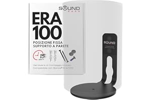 Sound bass ERA100 Staffa per montaggio a parete, a basso profilo, nera, unità singola, compatibile con altoparlante Sonos ERA 100, completa di tutti gli accessori di fissaggio