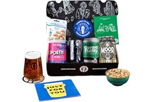 Premium Lager Happy Birthday Beer Gift Hamper For Men - 3 Independent Craft Lagers, Snack & Tasting Guide by QWERTY Beer Box - Lager Birthday Gifts For Men