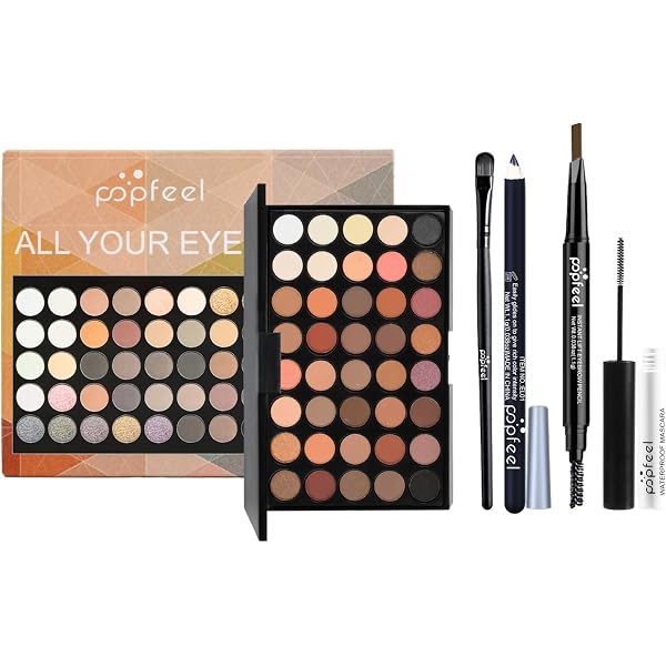 EONFAVE All-in-One Augen Make-up Set | 40 Farben Lidschatten, Mascara, Eyeliner, Pinsel | Für Anfänger & Profis