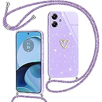 Custodia Motorola Moto E22i per Viaggi | Cover con Cordino Viola
