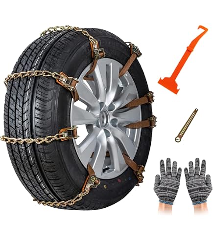 Ninonly Schneeketten 6 Stück Universal Schneeketten Für Auto LKW SUV Für Reifenbreiten 195-265 Mm Für Matsch, Sand, Schnee, Eis,Geländefahrten