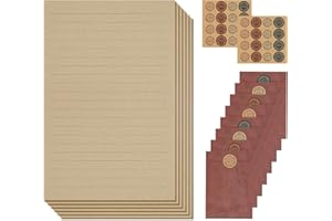 GLAITC Vintage Stationery envelopes 95 Pieces Set of Vintage Stationery Paper Sheets Vintage Letter Paper Set, 48 Sheets Letter Paper, 15 envelopes, 32 Sealing