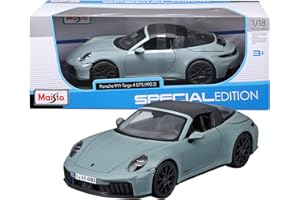 Maisto - Porsche 911 Targa 4 GTS Hybrid 2025, Scala 1:18, Modellino Diecast con 4 Aperture (Porte, Cofano, Bagagliaio), Licenza Ufficiale Porsche, Dettagli Curati, Assortimento Casuale, Età 3+ Anni