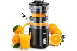 KEERAIN Presse Agrume Electrique 100W Puissant – Extracteur de Jus Professionnel pour Oranges, Citrons, Grenades – Haut Rendement, Anti-Gouttes, Facile à Nettoyer