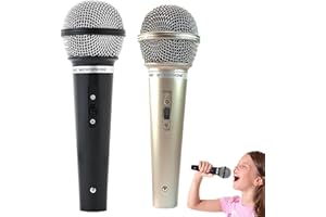 ZPSCXQ 2PCS Fake Microphone, Toy Microphone Set of Two, Microphone Prop for Kids Role Play, Pretend Singing Mic for Birthday Parties, School Performances