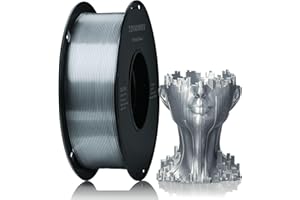 Filamento PLA Ultra Silk+ de 1,75 mm, TINMORRY para impresora 3D, 1 kg, 1 bobina, color plateado
