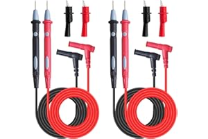 KAKOOTI Sondes de Multimètre, Cable multimetre，2 Sondes de test PCS 1000V 20A 2PCS Test de pince crocodile en silicone, Pour multimètres Fluke/AstroAI/INNOVA/KAIWEETS