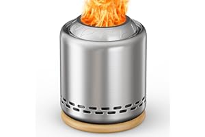 OGERY Stove Tabletop Fire Pit with Stand 7.9 x 6.1 in, Smokeless Firepit Camping Outdoor Table Top Firepit for Urban & Suburbs with Portable Travel Bag, Fueled by Pellets or Wood, Stainless Steel