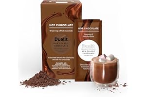 Dualit 60% Classic Chocolate Chunk Sachets - 10 Pack - 31g portions of pure chocolate chunks - Premium Belgian chocolate - Flakes for Hot Chocolate Makers & Milk Frothers