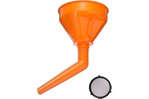 Flaconi Imbuto per Auto, Benzina, Olio, Adatto per un'ampia di Veicoli, Arancione, Plastica